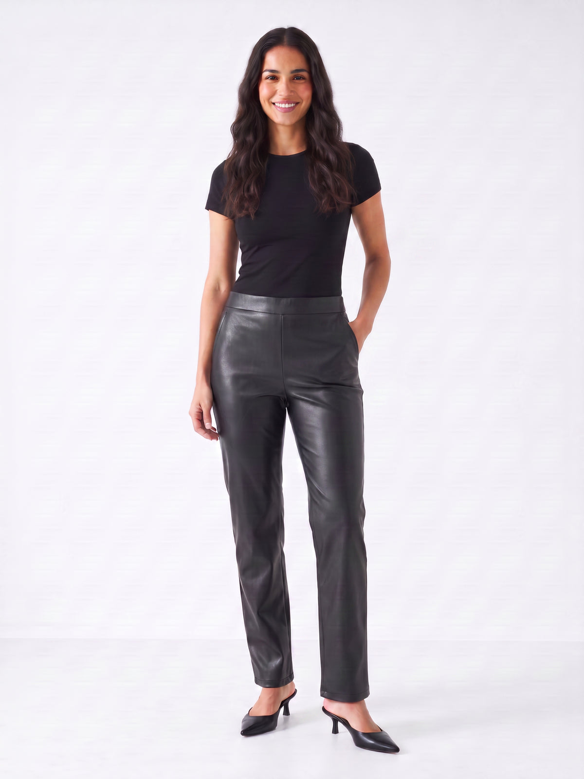 Laurel Faux Leather Straight Leg Pants