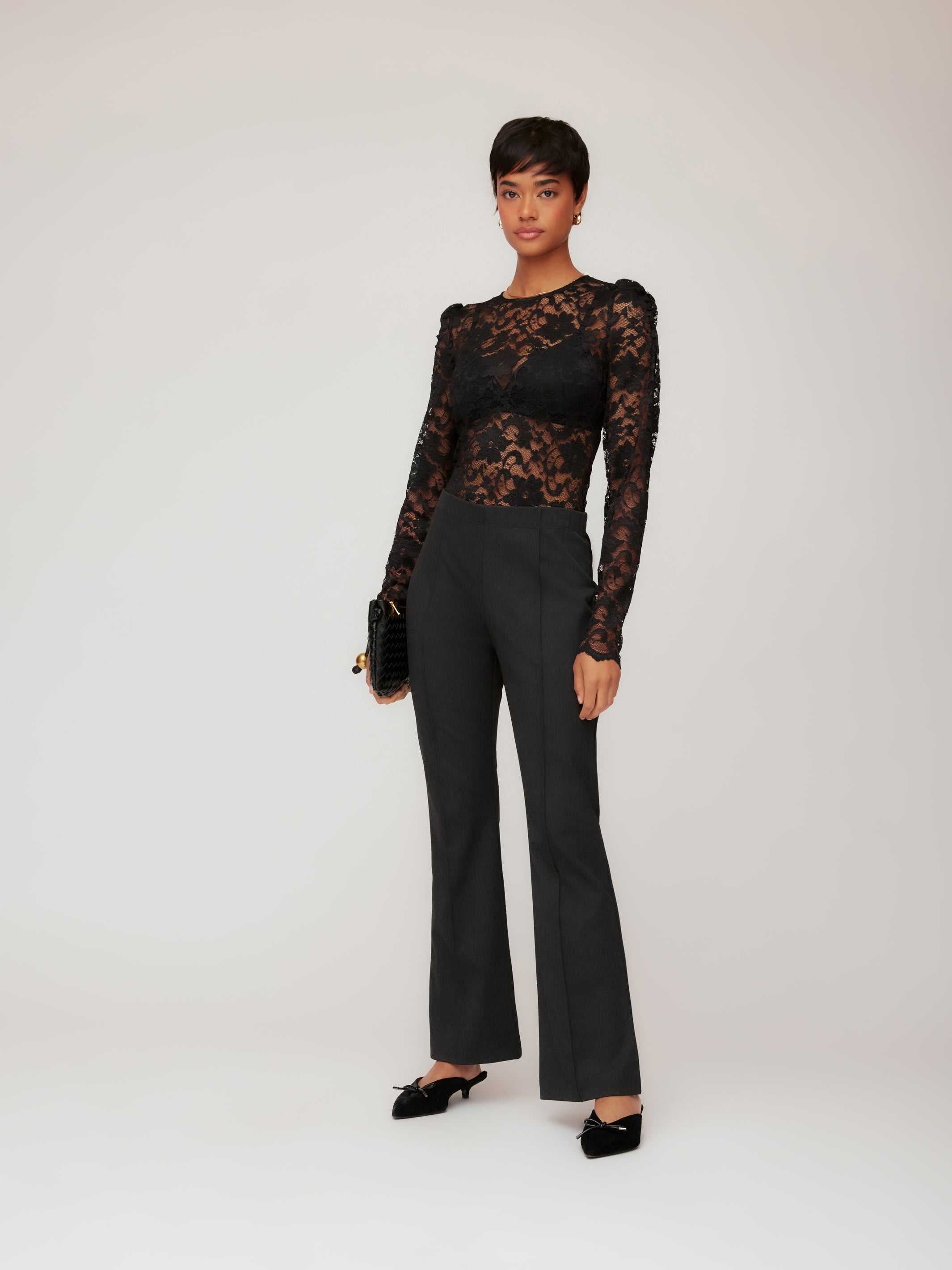 Maylani Lace Top - Elegant Floral Lace Fitted Blouse for Any