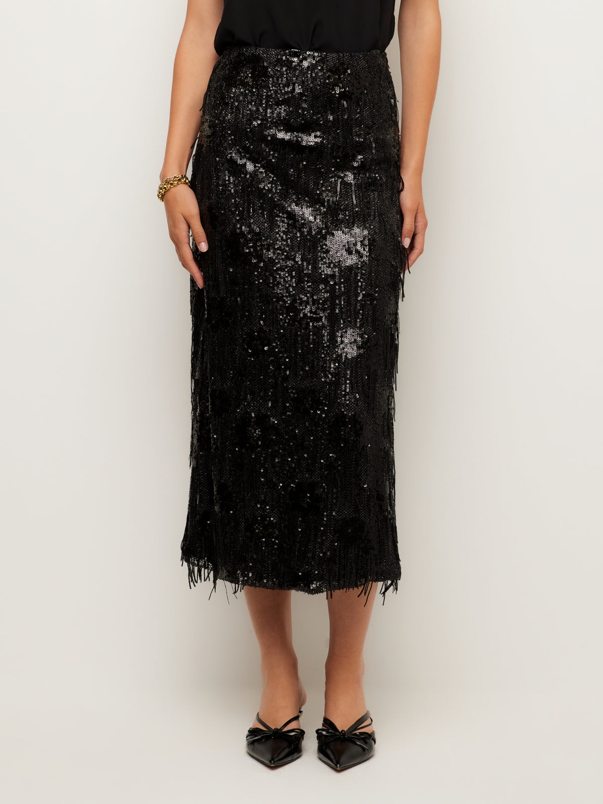 Arden Sequin Midi Pencil Skirt