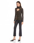 Adina Crossover Turtleneck Top