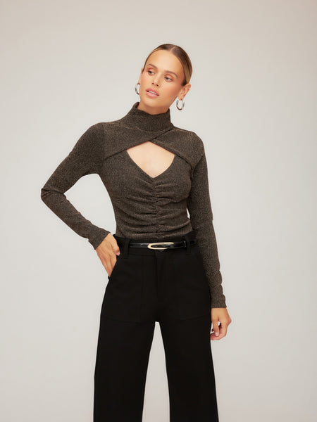 Adina Crossover Turtleneck Top | Fifteen Twenty Clothing