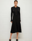 Ellie Ribbed Button-Up Sweater Dress