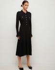 Ellie Ribbed Button-Up Sweater Dress