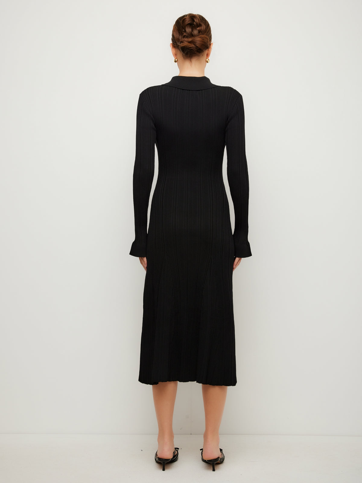 Ellie Ribbed Button-Up Sweater Dress