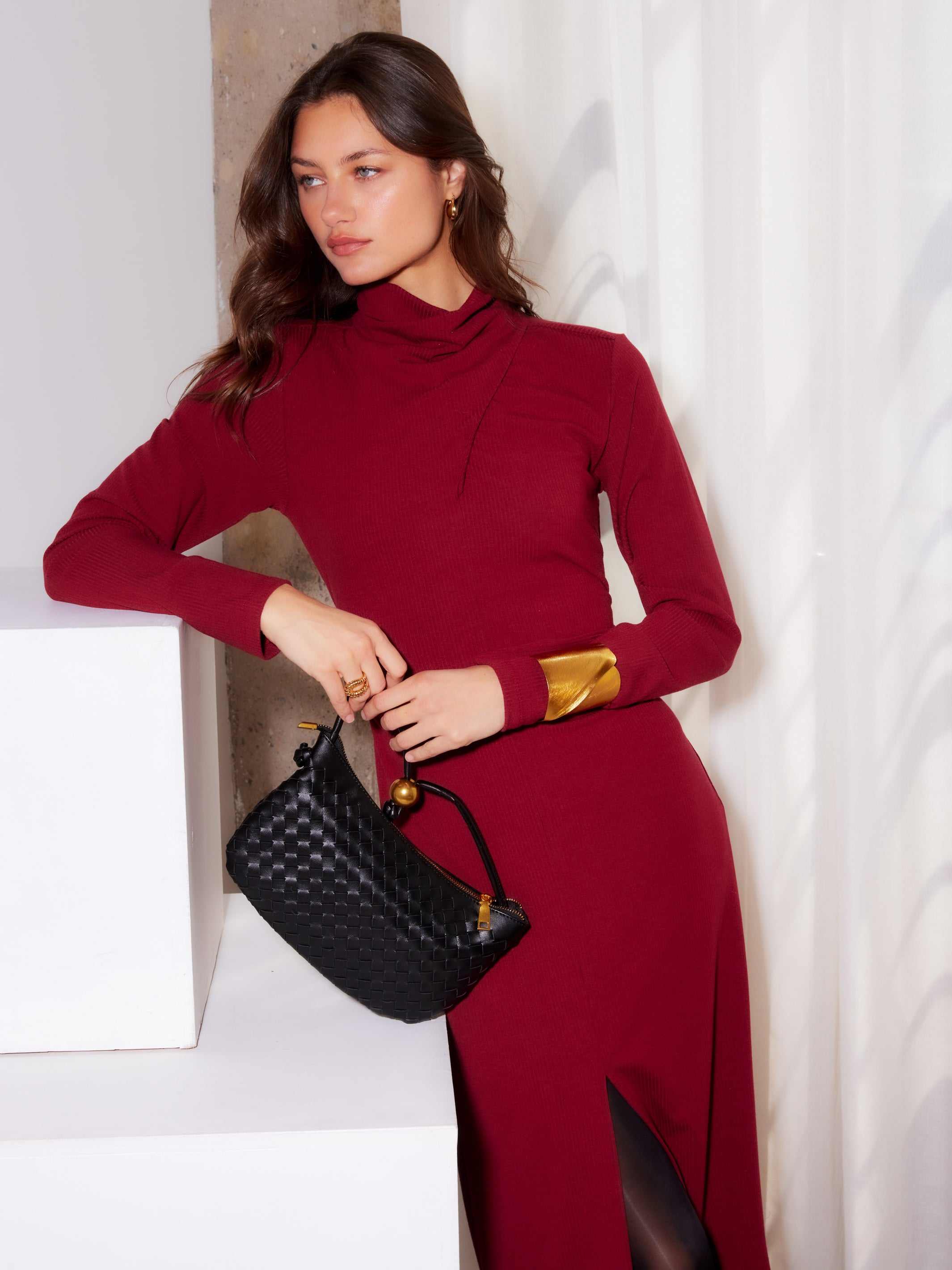Tasha Turtleneck Midi Dress - Elegant & Versatile Women's Dress Fifteen Twenty Tasha Turtleneck Midi Dress - Elegant & Versatile Women's Dress Fifteen Twenty