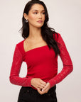 Cady Contrast Sequin Top