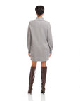 Claylee Crossover Turtleneck Dress