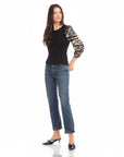 Contrast Lory Velvet Top