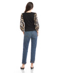 Contrast Lory Velvet Top