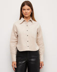 Casi Corduroy Button-Up Top