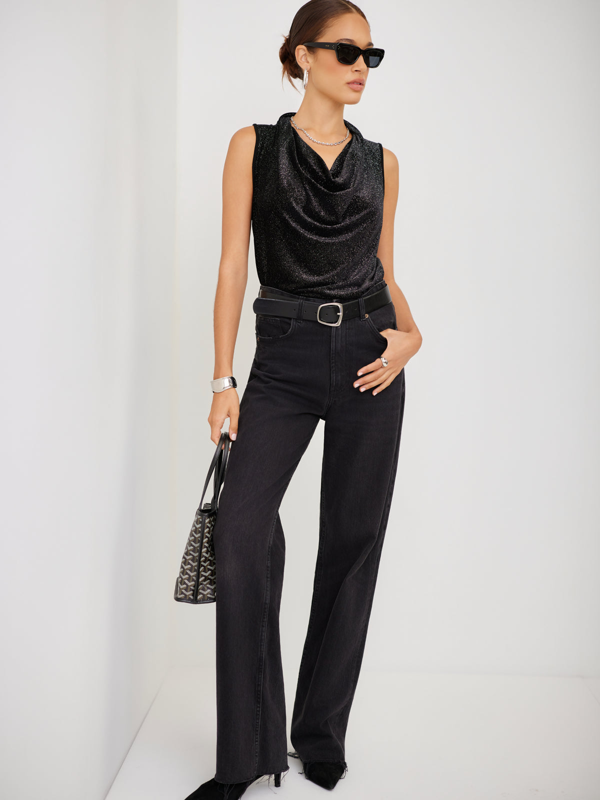 Elisa Sleeveless Drape Neck Top