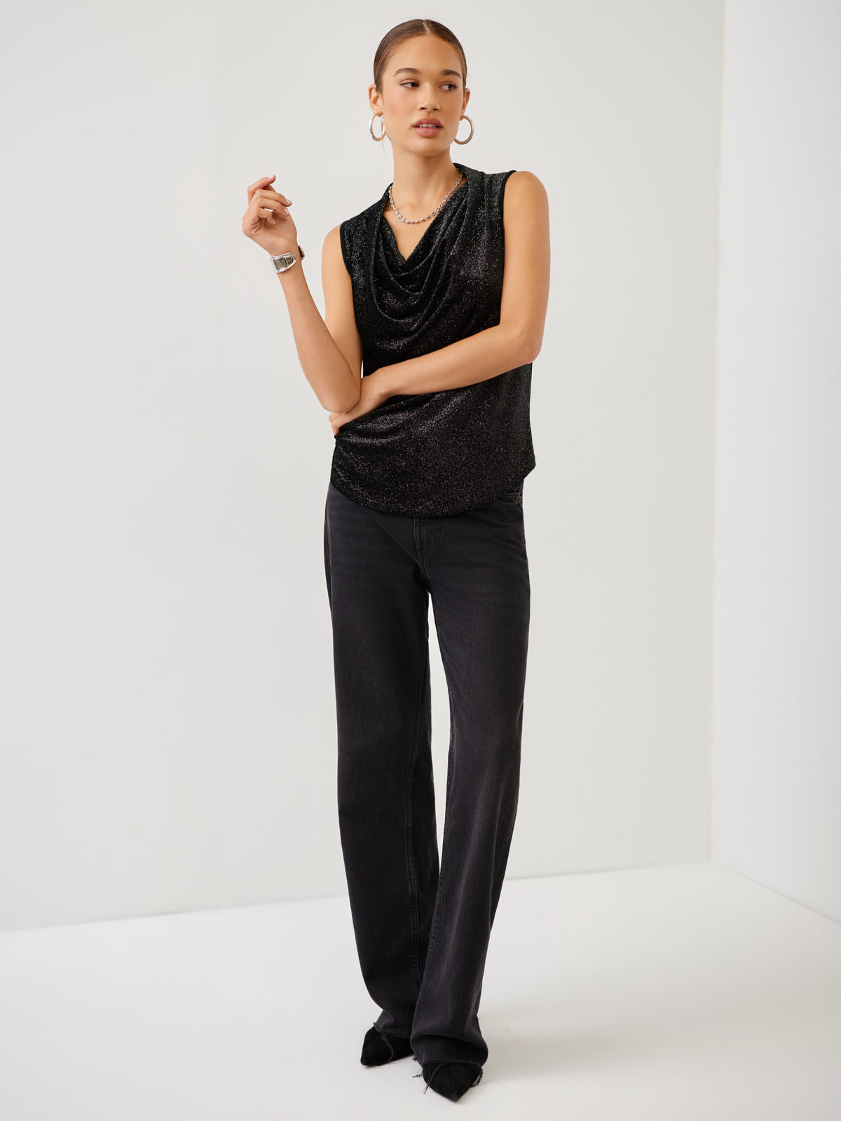 Elisa Sleeveless Drape Neck Top