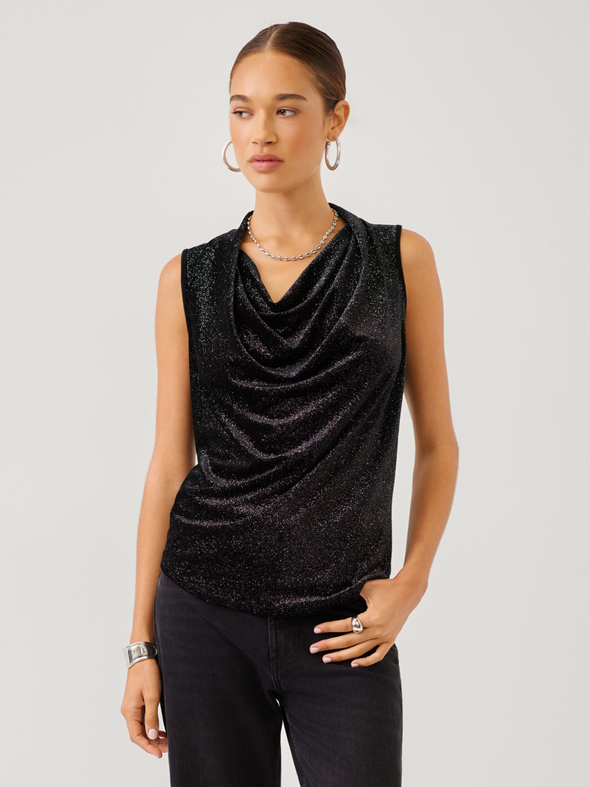 Elisa Sleeveless Drape Neck Top