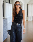 Elisa Sleeveless Drape Neck Top