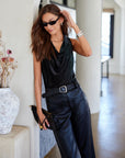 Elisa Sleeveless Drape Neck Top