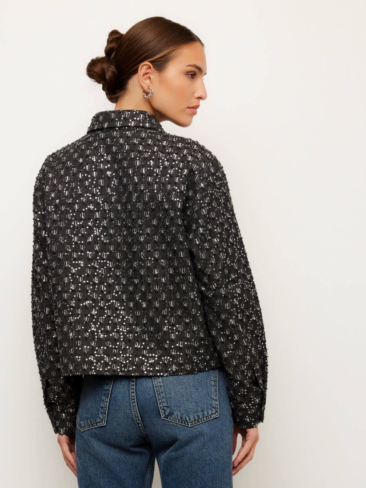 Allora Sequin Denim Shirt Jacket