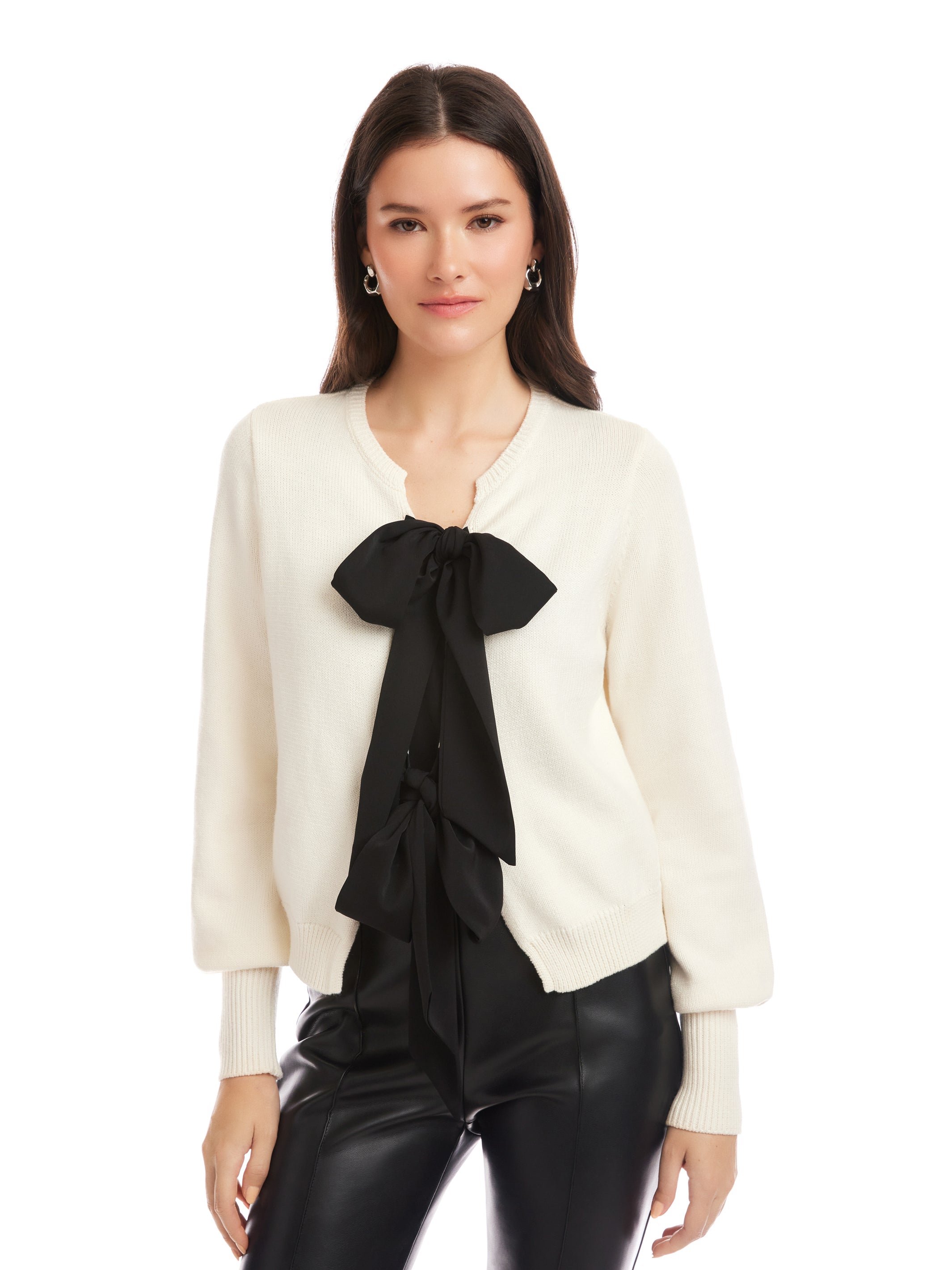 lumignon Tweed ribbon pullover【ホワイト】 lumignon Tweed ribbon pullover【ホワイト】 lumignon Tweed ribbon