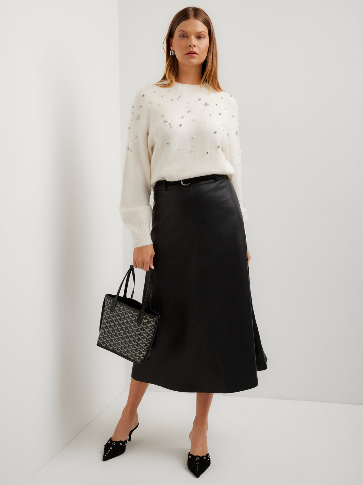 Kristell Pearl And Gem Embellished Sweater