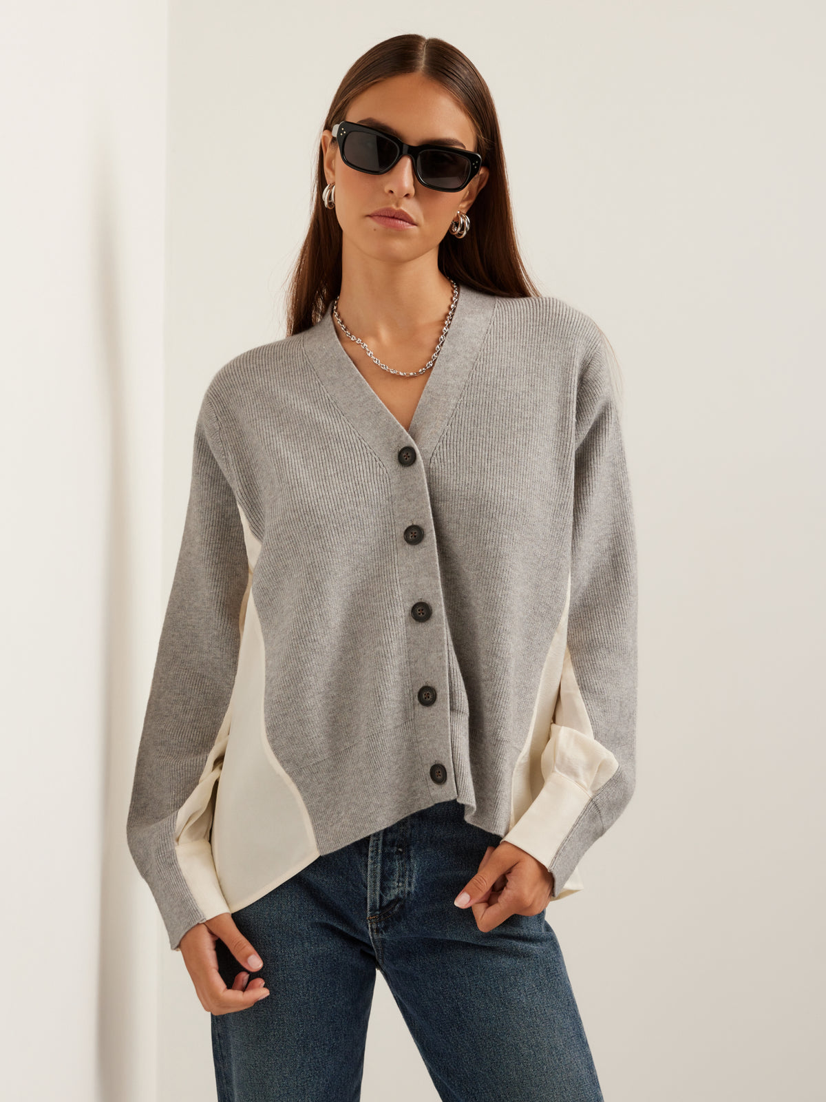 Celine Mixed Media Cardigan