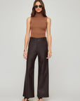 Lara Faux Leather Wide-Leg Pants