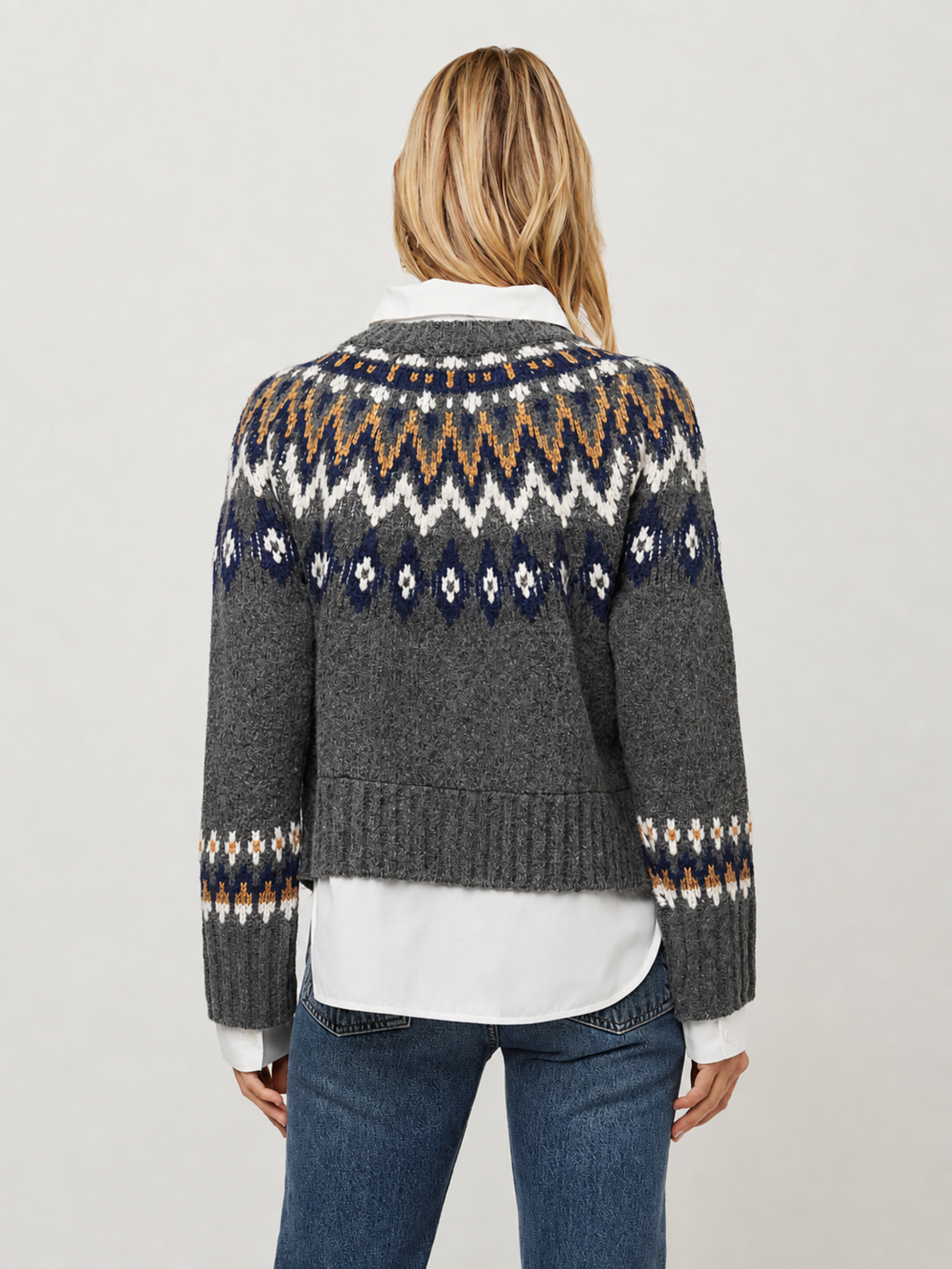 Alina Mixed Media Jacquard Cardigan