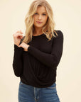 Long Sleeve Twist Front Top