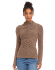 Ruched Front Long Sleeve Top